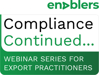 CC Logo Webinar Series for Export Practitioners with CE Logo for dark background