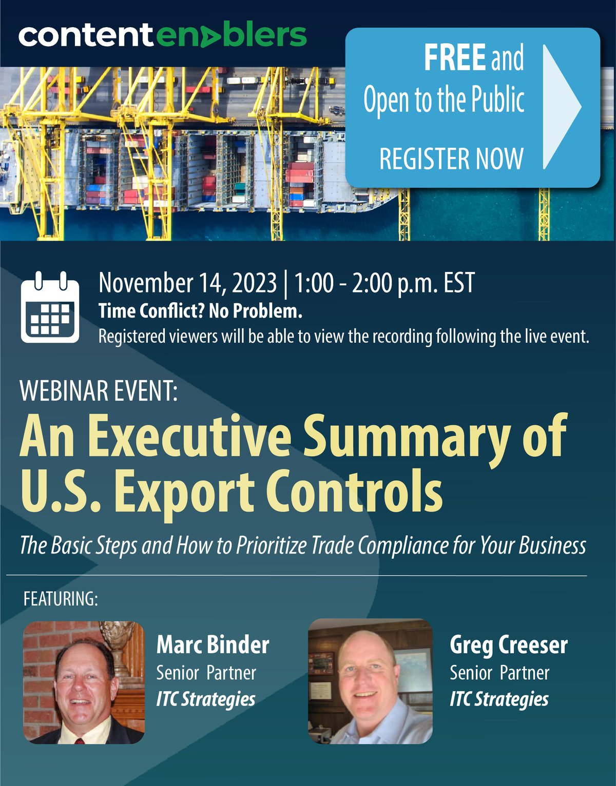 Nov 14 2023 Executive Export Controls Summary Webinar Social Media Graphic_Reviewed