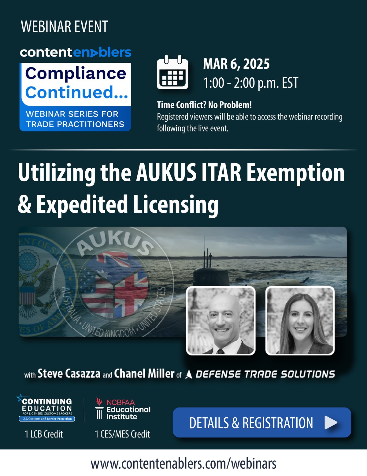 Social Media MAR 13 2025  AUKUS Exemption Webinar